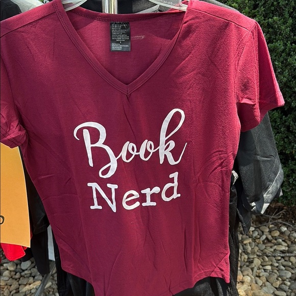Tops - Book Nerd Maroon T-Shirt